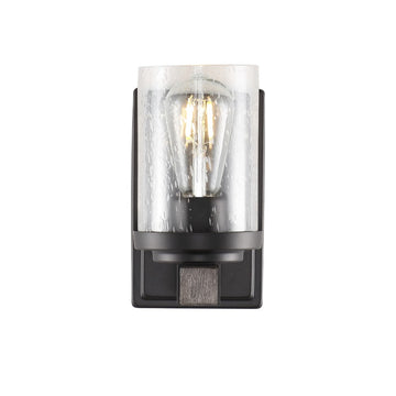 Bungalow Iron/Seeded Glass Rustic Farmhouse LED Vanity Light - JONATHAN Y